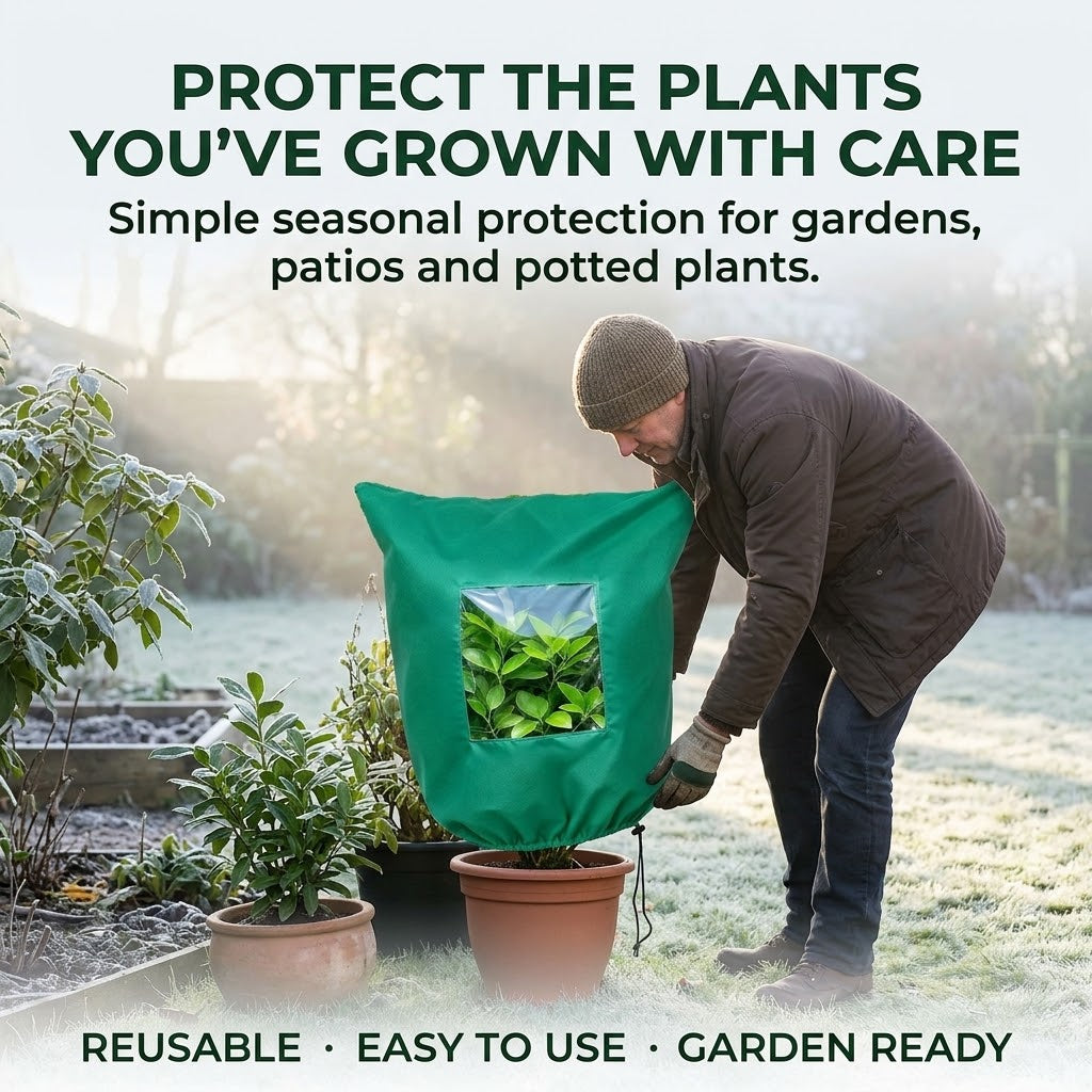 Plant Frost Protection Cover with Clear Window – Reusable Winter Freeze & Cold Weather Plant Protector