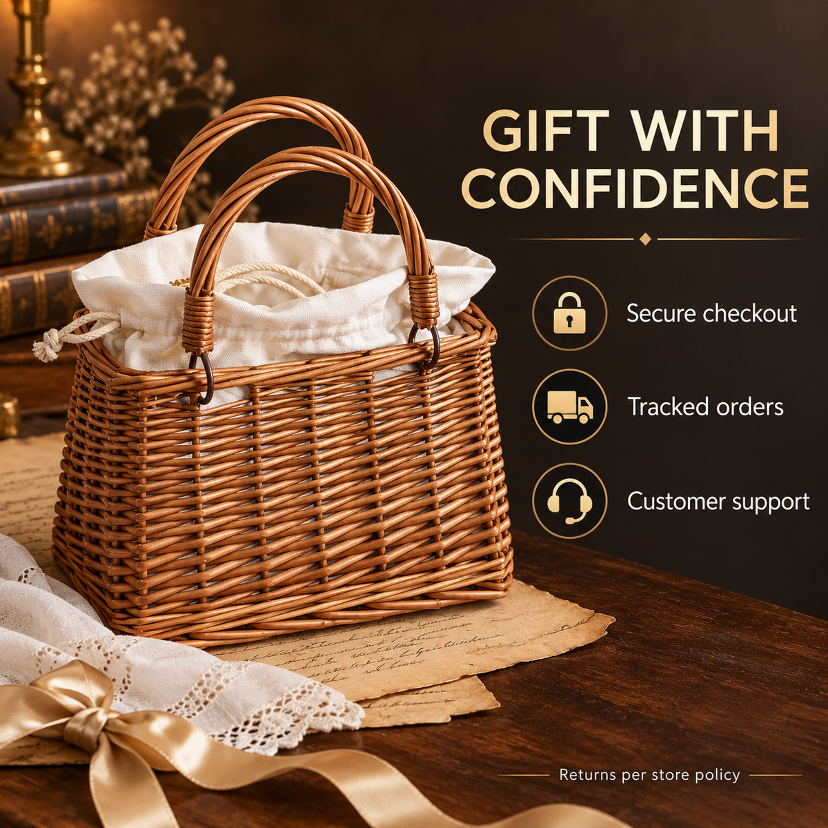 Rattan Wicker Gift Basket – DIY Decorative Handbag