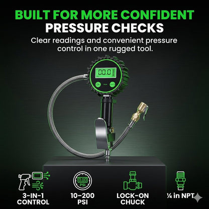 200 PSI Digital Tire Inflator Gauge