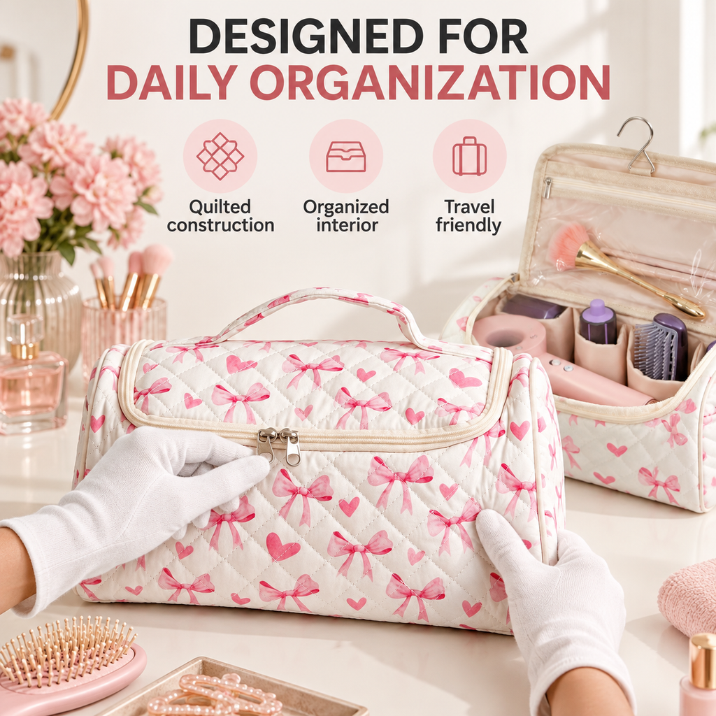 Handcrafted Hair Dryer & Makeup Organizer for Effortless Travel