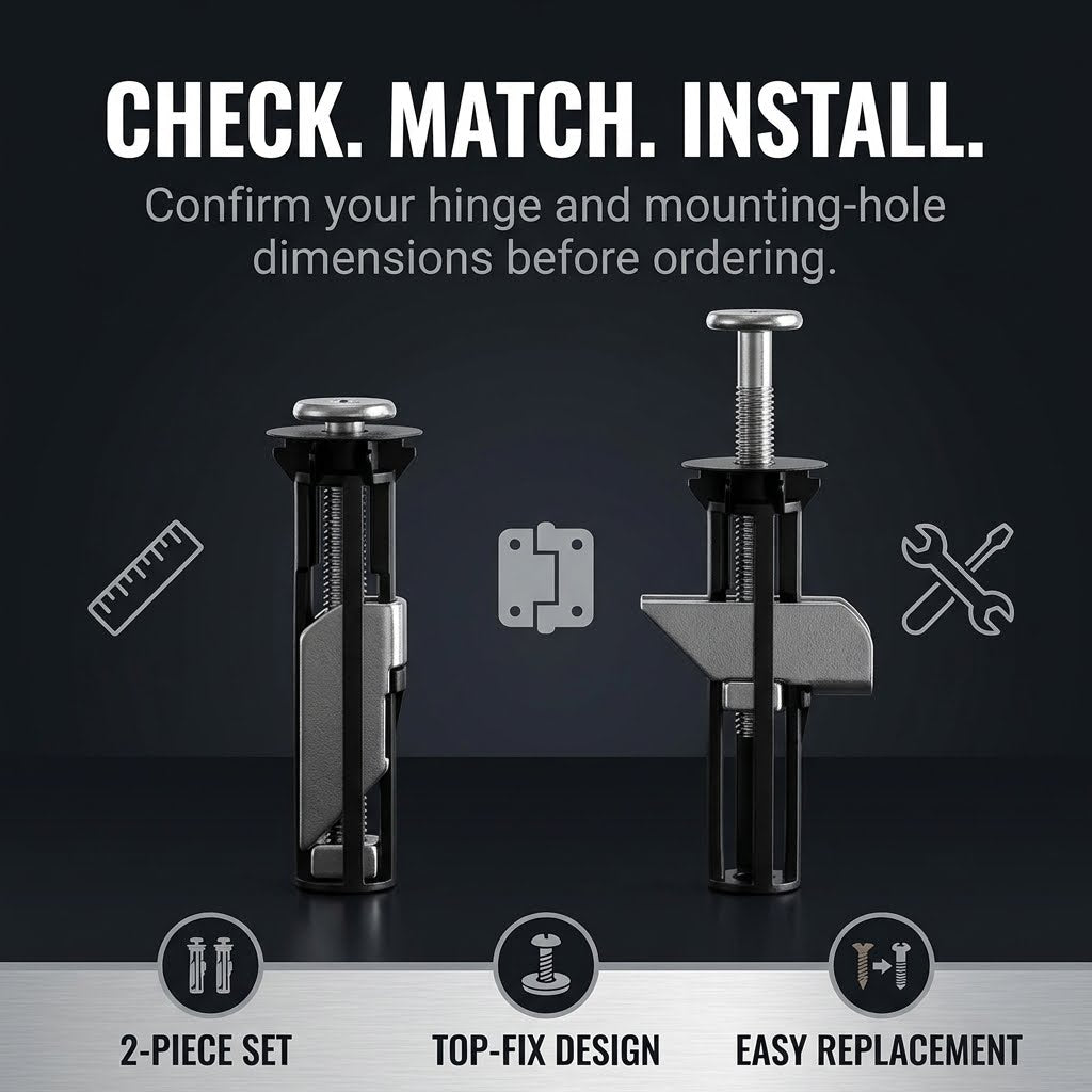 Top-Fix Toilet Seat Hinge Repair Kit – Expansion Bolts for Loose Toilet Seats