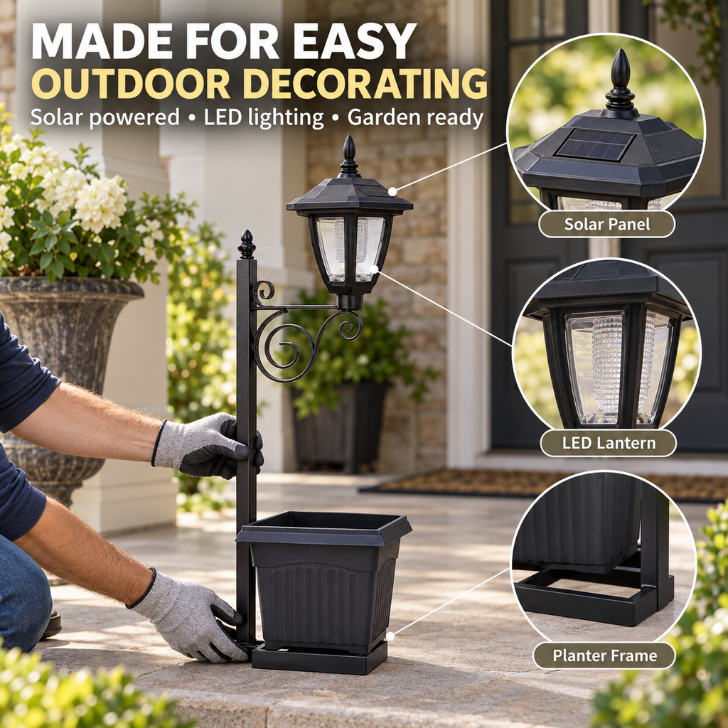 Solar Planter Lamp — Flowers by Day, Light by Night