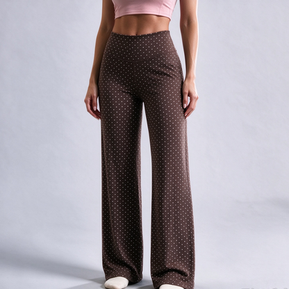 🐆 Women's Leopard Print Wide-Leg Pants ✨ – High Waist & Relaxed Fit