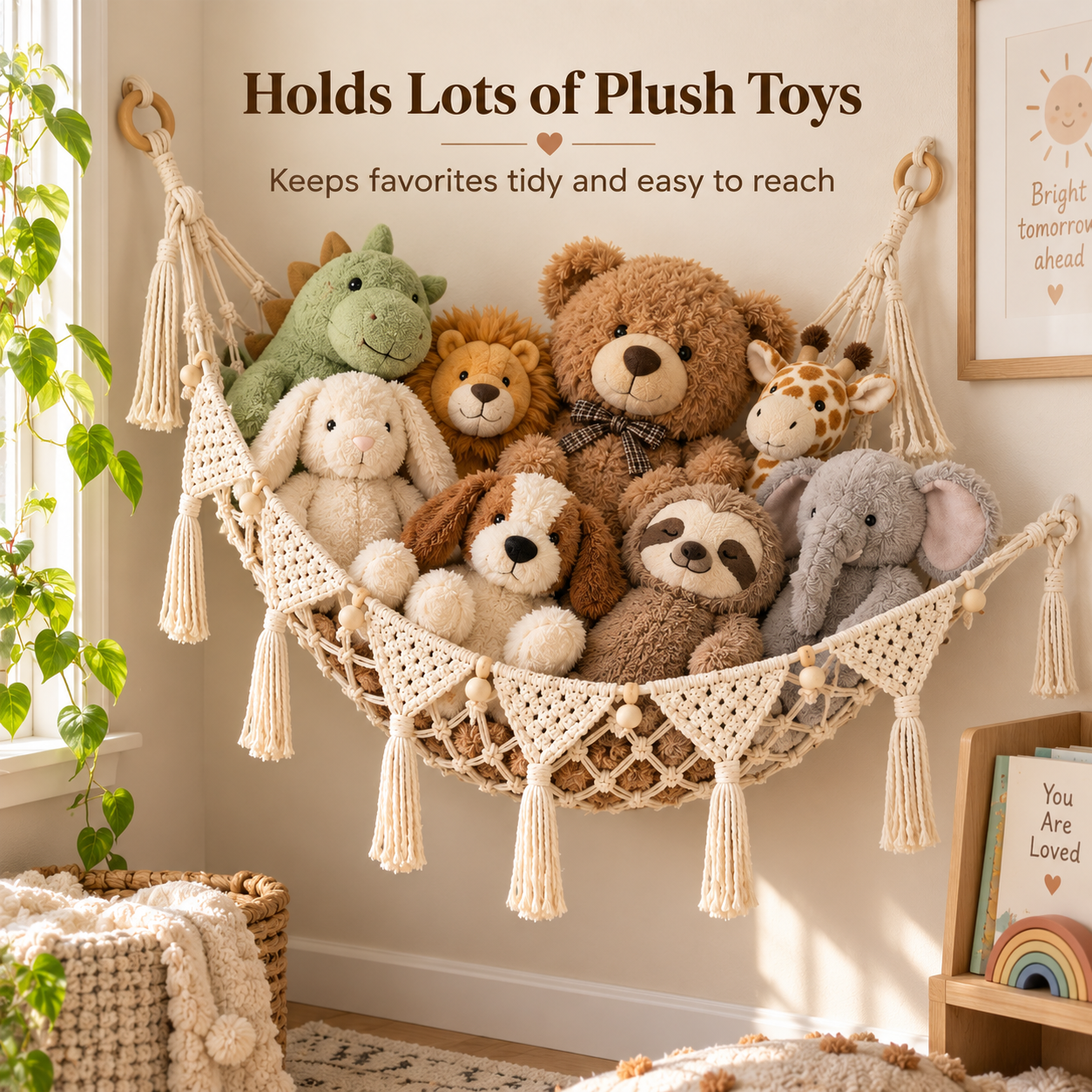 Boho Stuffed Animal Hammock – Cute Corner Storage