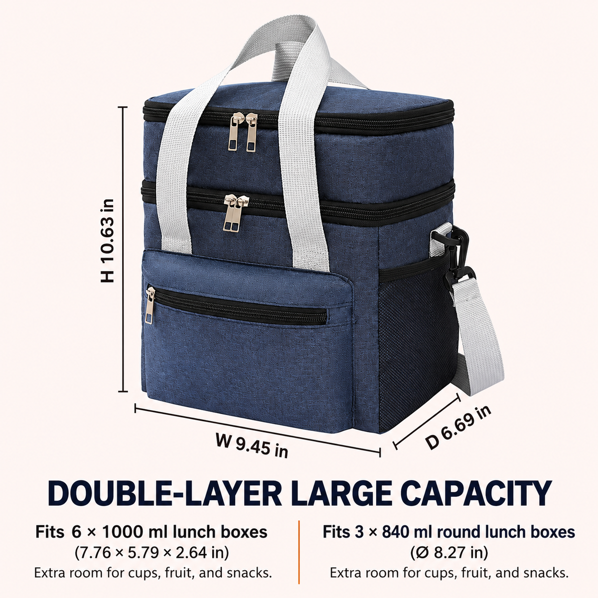 🥪2-in-1 Double-Layer Insulated Lunch Bag – Pack More, Keep It Hot or Cold Longer!✨