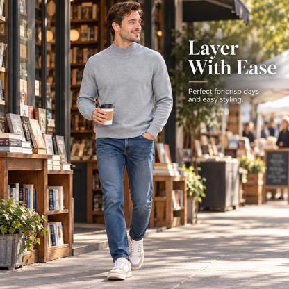 Men’s Classic Mock Neck Knit Sweater