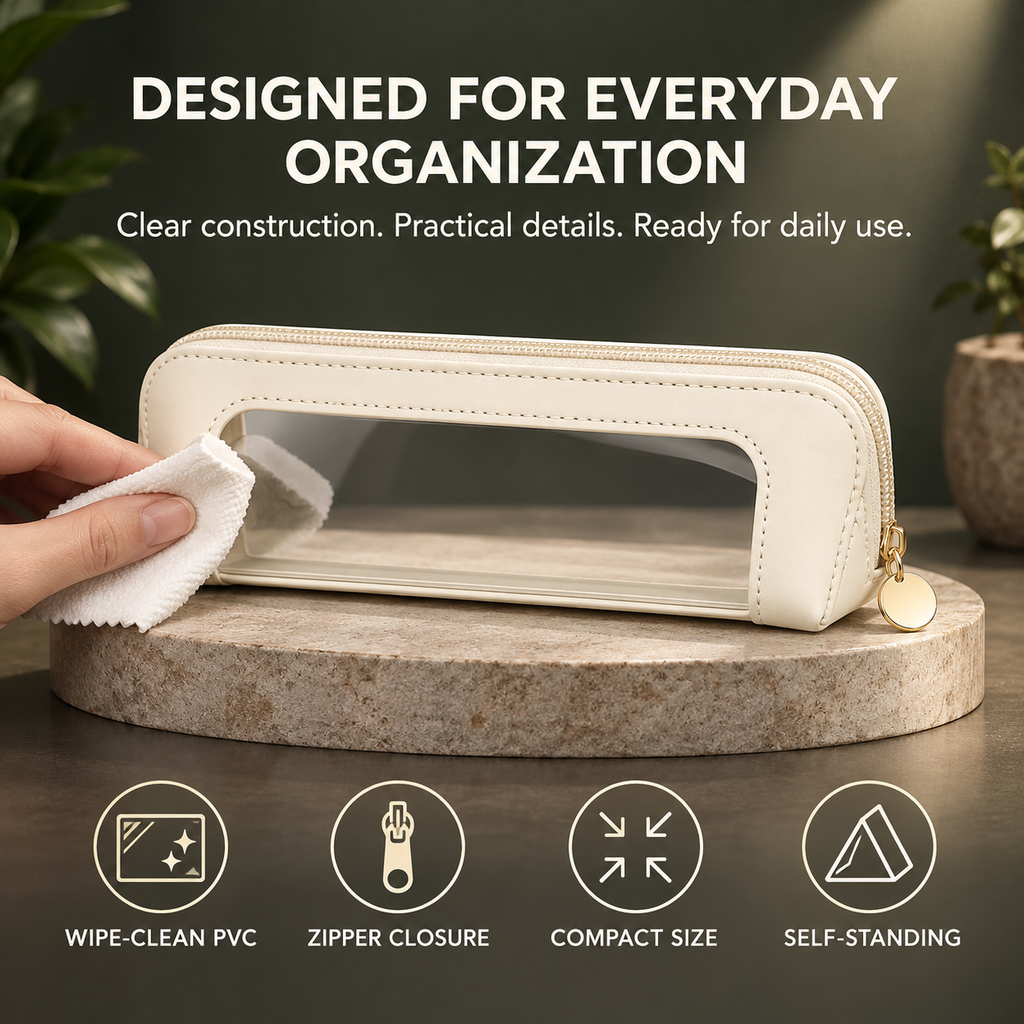Multifunctional Portable Makeup Brush and Cosmetic Zippered Organizer Bag