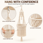 Handwoven Macramé Hanging Cat Bed for Cozy Elevated Lounging
