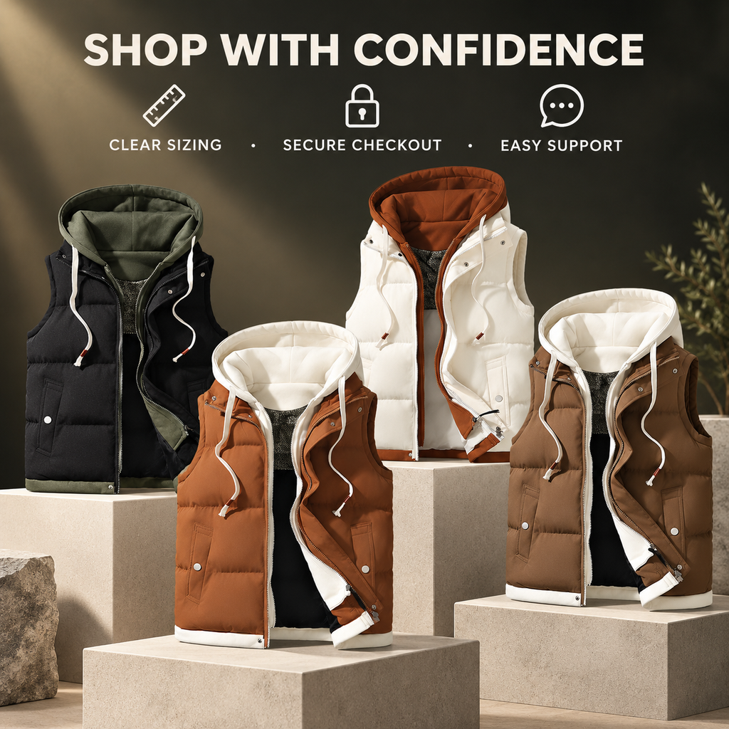 Unisex Hooded Puffer Vest Built for Warm Everyday Layering