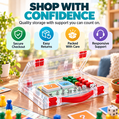 Clear Stackable Board Game Storage Case – Organize Games, Puzzles & Crafts with Ease
