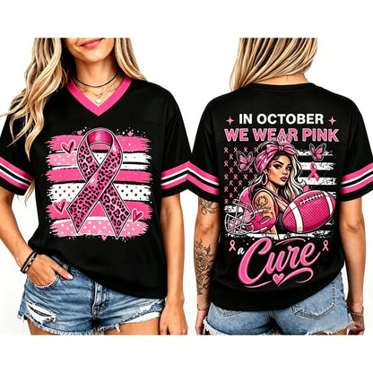 Pink Ribbon Breast Cancer Support Game Day Jersey