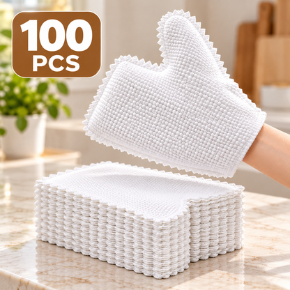 50-Pack Reusable Microfiber Cleaning Gloves – Wet & Dry Multi-Surface Cleaning