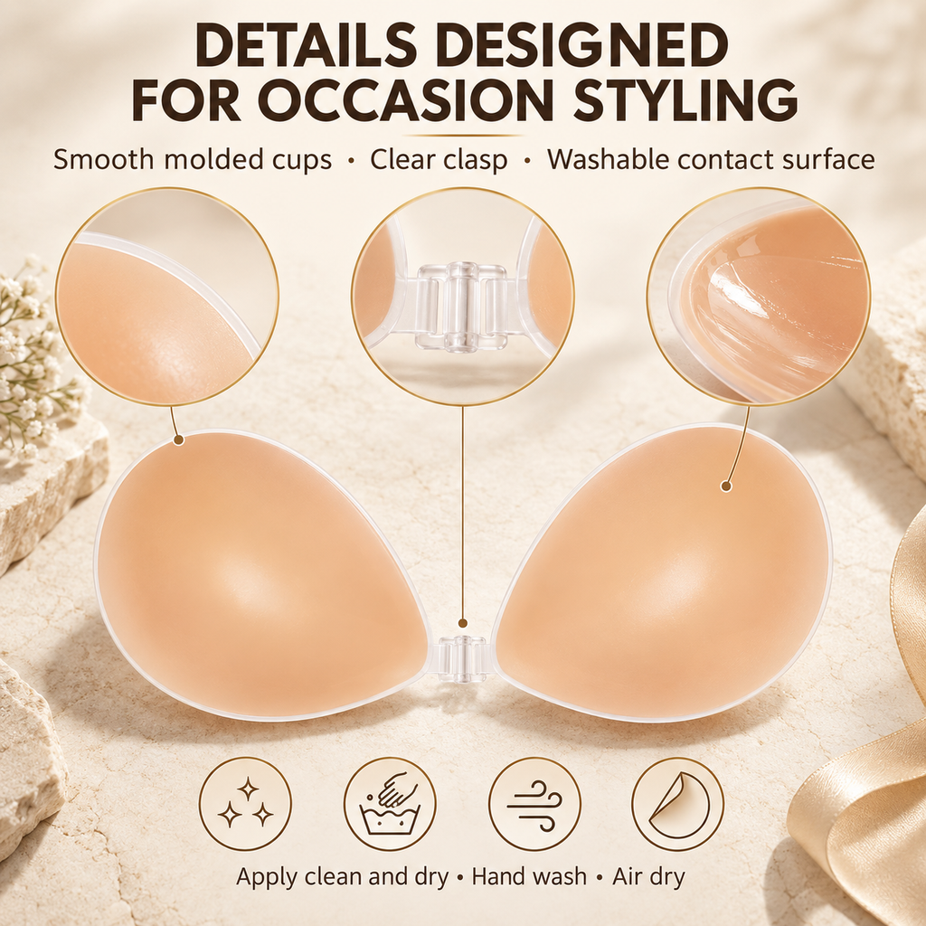 Invisible Adhesive Silicone Bra for Strapless & Backless Looks