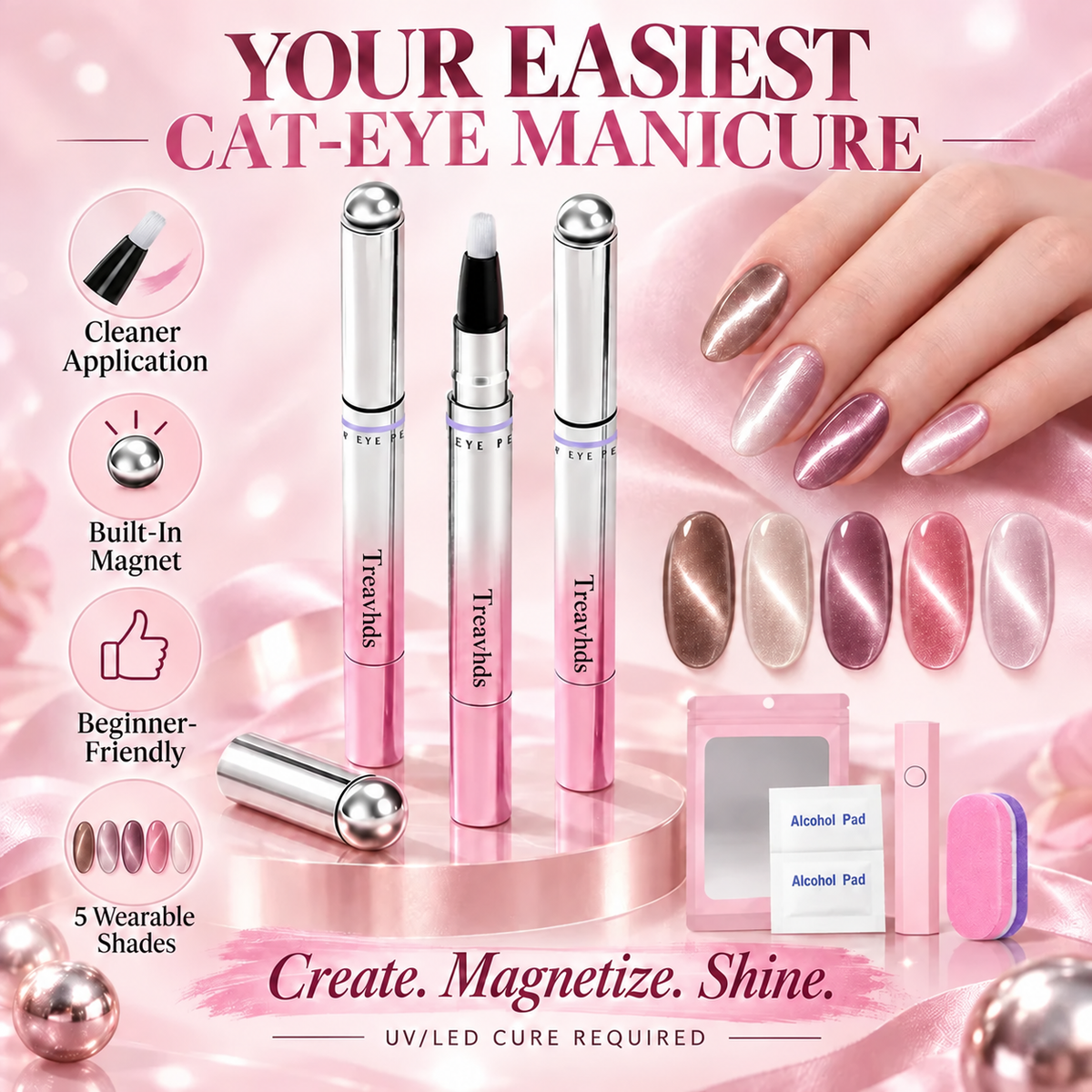 ⭐All-in-One Magnetic Cat-Eye Gel Nail Pen
