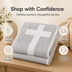 Gospel of John Blanket Soft Scripture Throw with Cross Silhouette