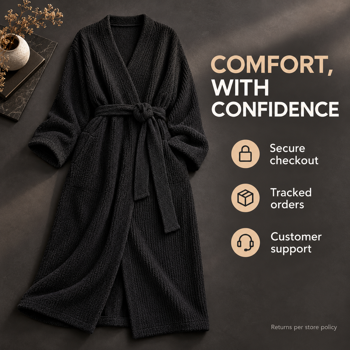 Women’s Long Fleece Robe – Soft Cozy Wrap Loungewear