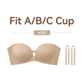 ✨Womens Strapless Front Closure Bra Push Up Lift Bra Padded Add Cup Non Slip Anti-Slip Grip & Removable Straps Fit Outfits Wireless Supportive Seamless