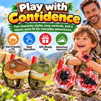 2-Pack Kids Walkie Talkies – Up to 4 Players, 3280FT Range, Fun Dinosaur & Spider Wrist Toys
