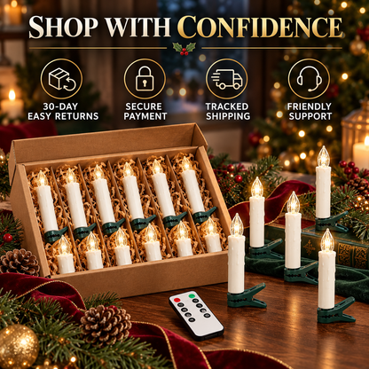 Flameless Clip-On Candle Lights with Remote — 10/20 Pack Holiday Set
