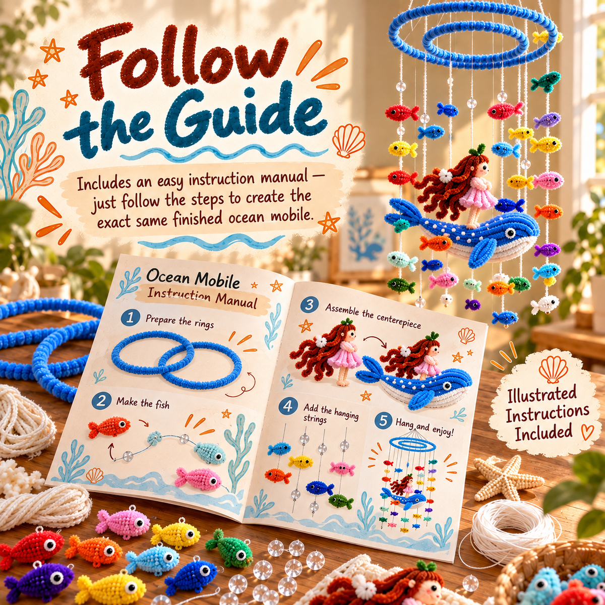 🐟DIY Ocean Fish Wind Chime Kit – Create Your Own Seaside Magic! ✨