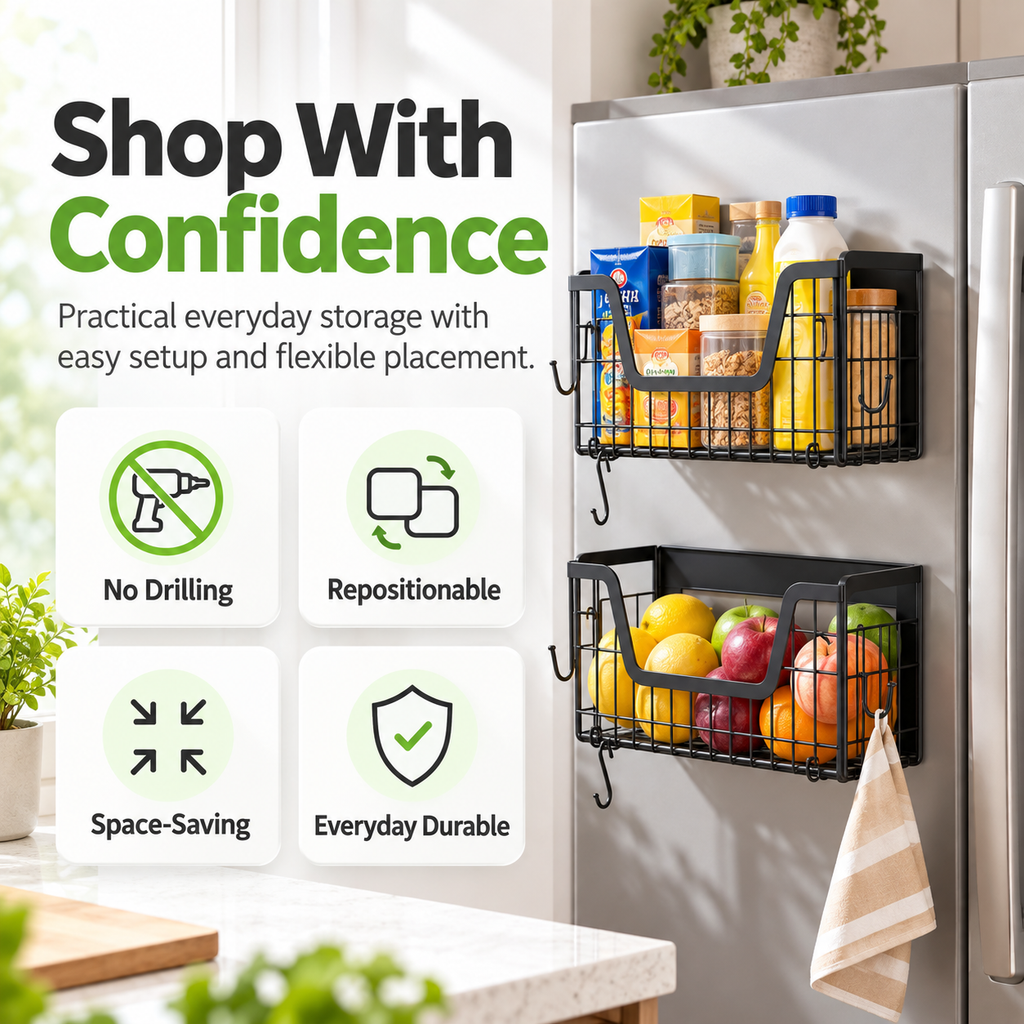 Magnetic Fridge Storage Shelf – More Space, Less Clutter