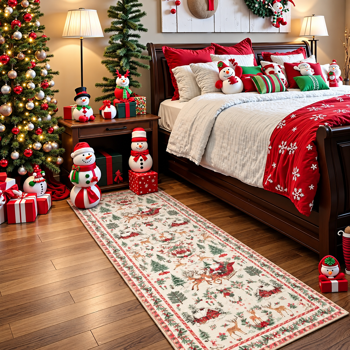 🎄Christmas Washable Runner Rug | Non-Slip Holiday Hallway & Kitchen Mat