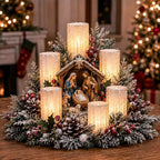 🌲Christmas Lighted Centerpiece with Flameless Candle Glow