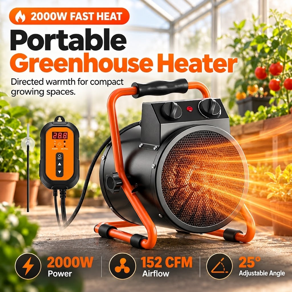 🌱2000W Greenhouse Heater – Keep Your Growing Space Warm & Comfortable