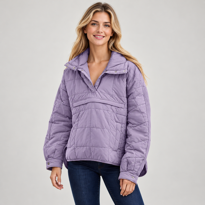 Tanming Women's Lightweight Quilted Hooded Anorak Jacket
