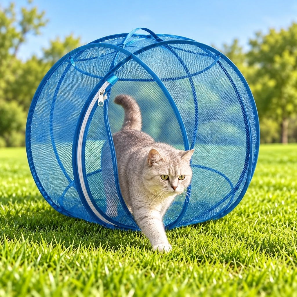 Portable Mesh Cat Playpen – Foldable Indoor & Outdoor Enclosure