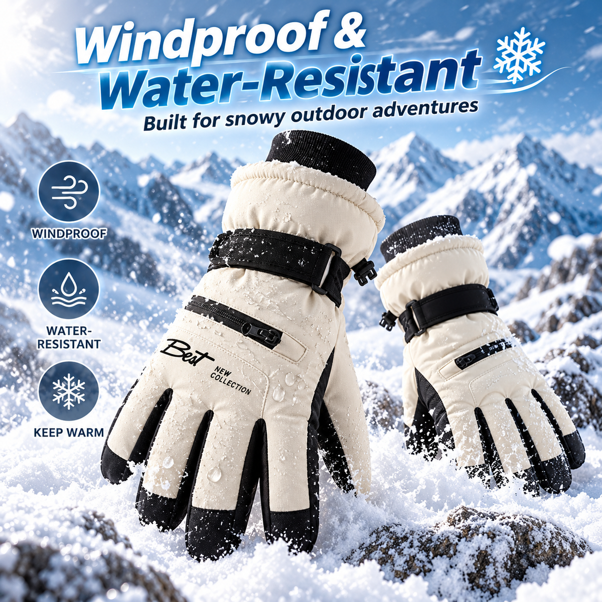 Winter Insulated Gloves – Warm Windproof Outdoor Gloves