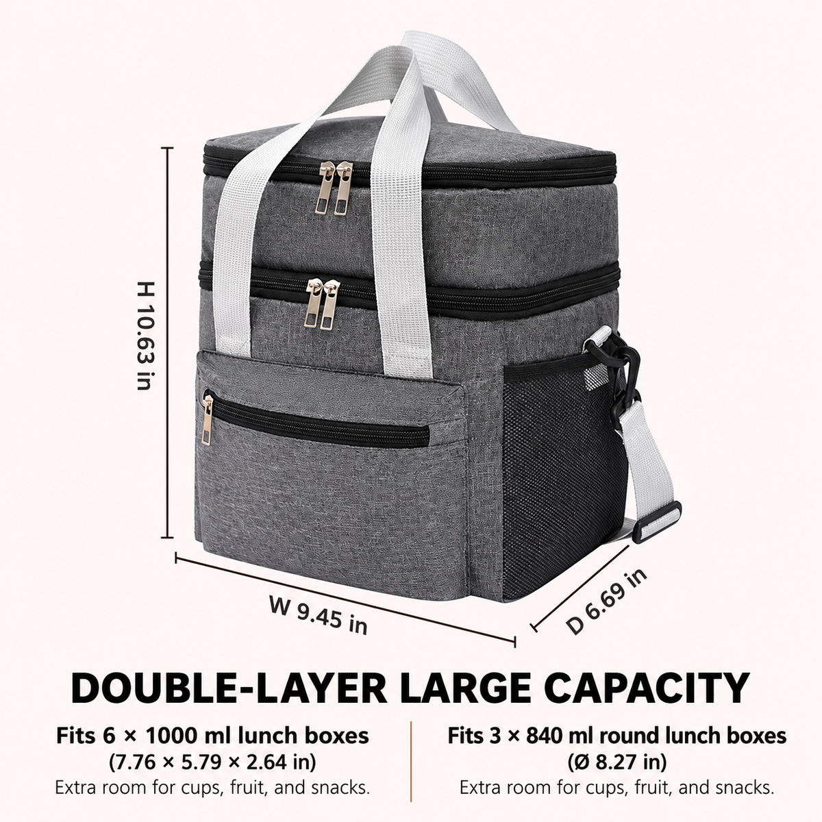 🥪2-in-1 Double-Layer Insulated Lunch Bag – Pack More, Keep It Hot or Cold Longer!✨