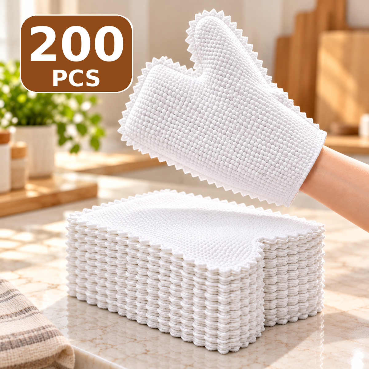 50-Pack Reusable Microfiber Cleaning Gloves – Wet & Dry Multi-Surface Cleaning