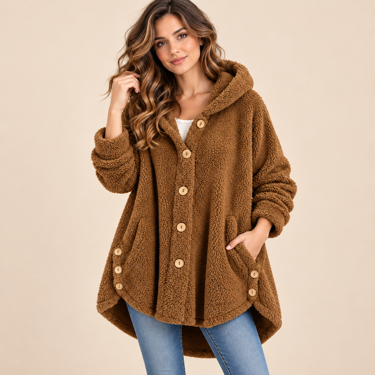 💕Women's Plush Hooded Jacket – Soft, Cozy & Comfortable!✨