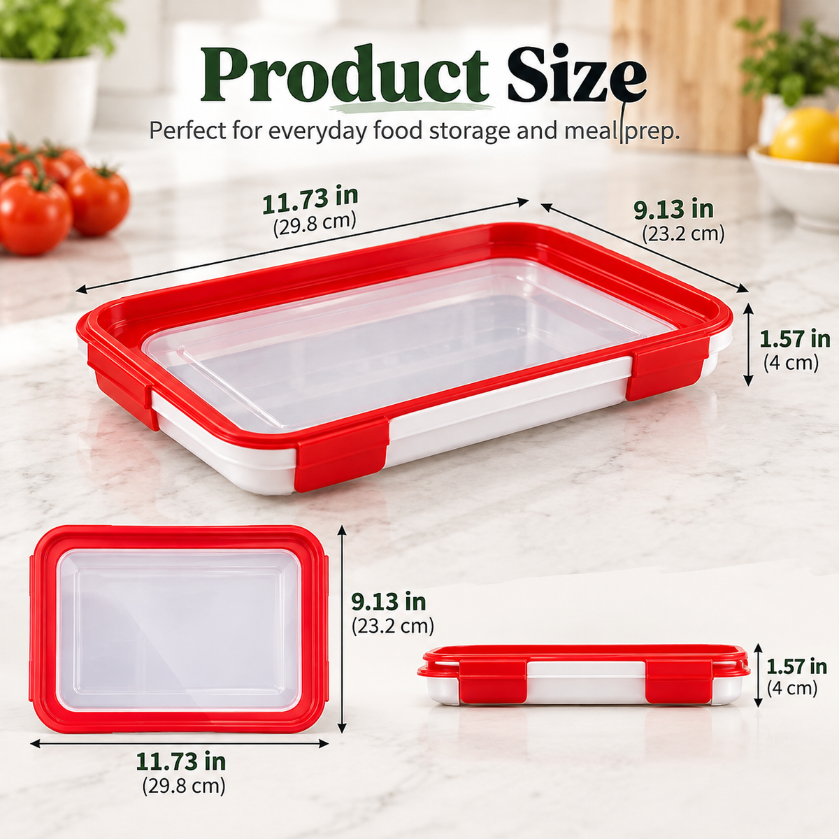 🍓 Portable Snack Tray with Stretch Lid – Snack Anywhere! 🥨