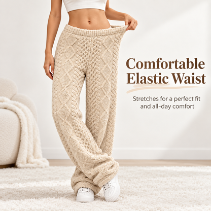 Women’s Cozy Cable-Knit Wide-Leg Pants