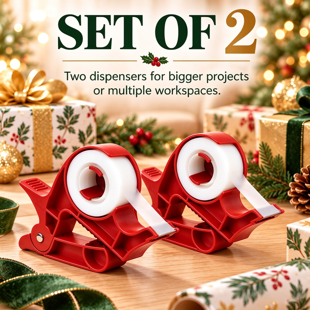 🎁 2-Piece Gift Wrapping Table Clamp Set – Make Gift Wrapping Faster & Easier! 🎄