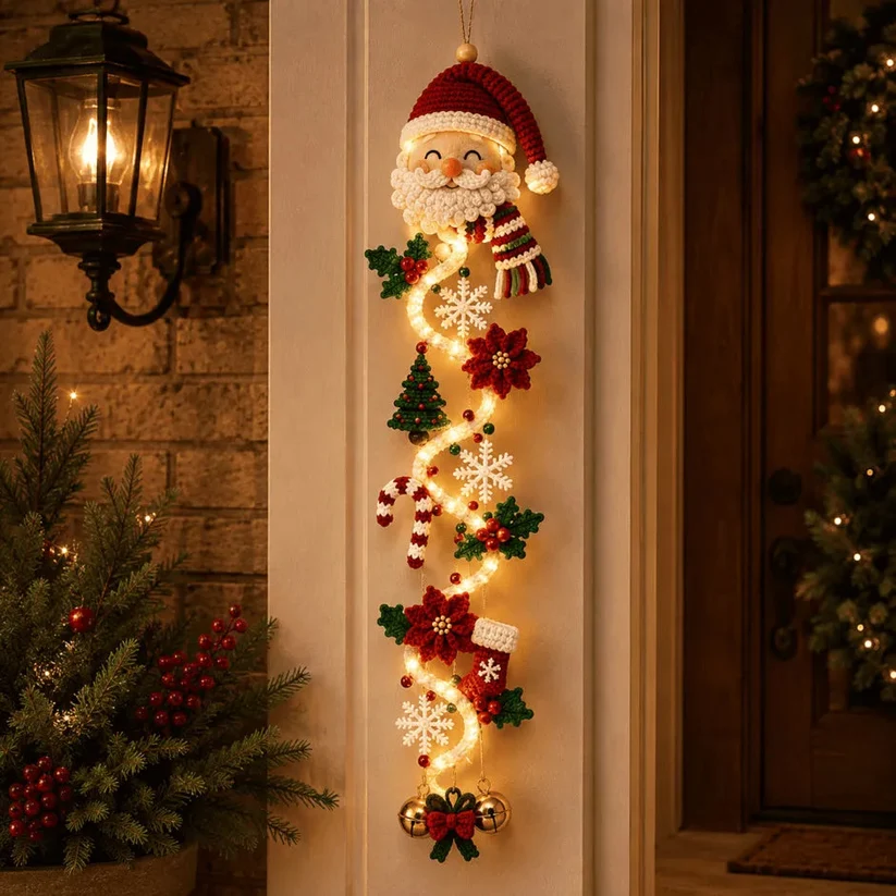 Illuminated Christmas Light Ornaments, Suitable for Front Door and Indoor Holiday Decorations