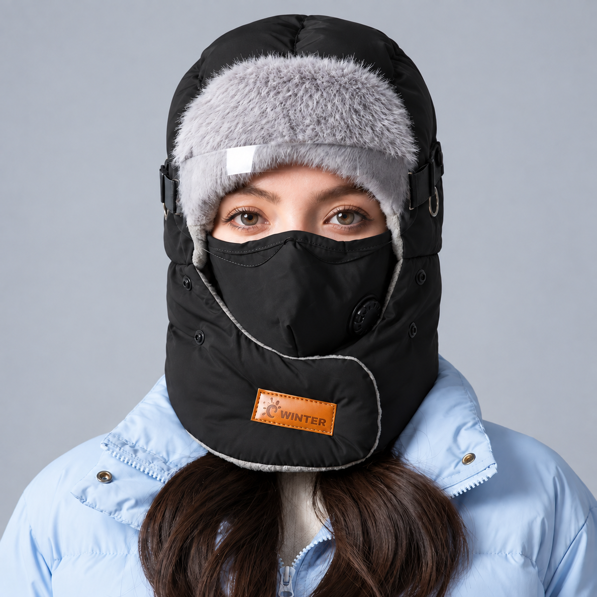 Unisex Fleece-Lined Winter Trapper Hat with Face Cover （Buy 2 Free Shipping）