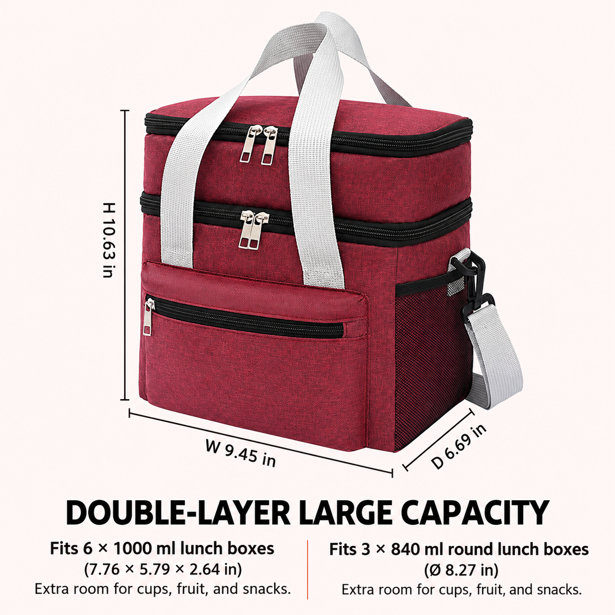 🥪2-in-1 Double-Layer Insulated Lunch Bag – Pack More, Keep It Hot or Cold Longer!✨