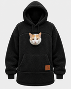 Oversized Sherpa Hoodie with Built-In Pet Pouch