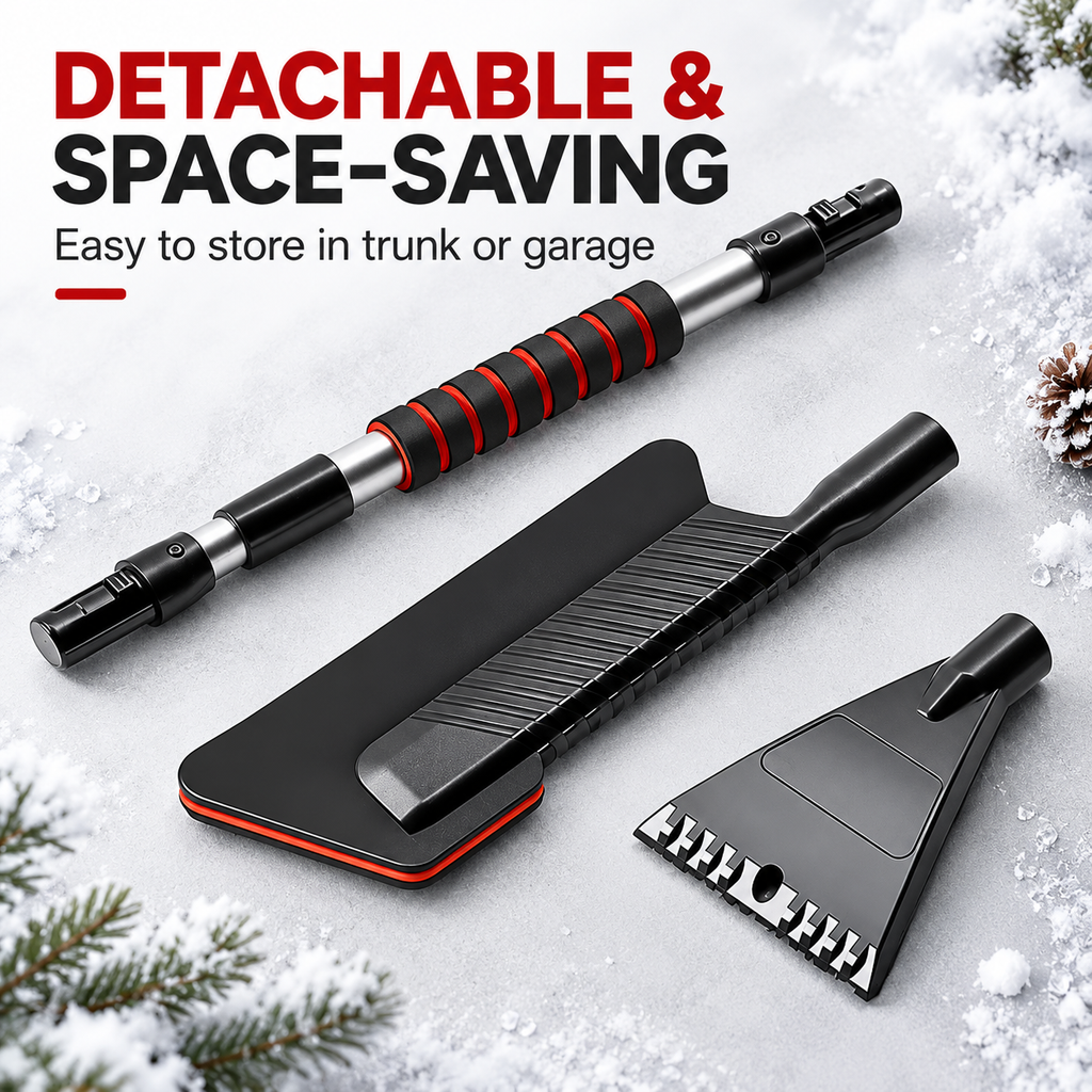 3-in-1 Extendable Car Snow Brush & Ice Scraper
