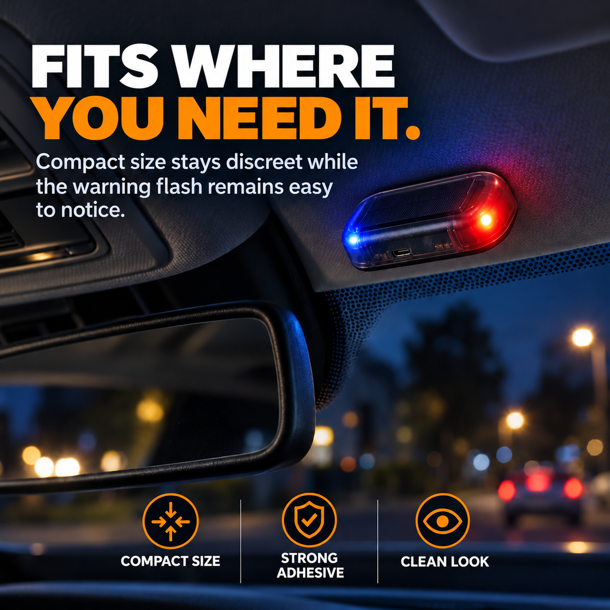 🚗Solar Powered Car Anti-Theft Warning Light
