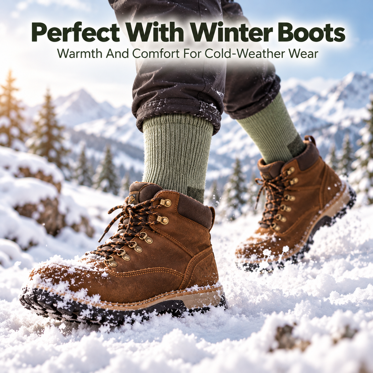 3-PAIR Merino Wool Thermal Socks – Thick Cushioned Winter Warmth