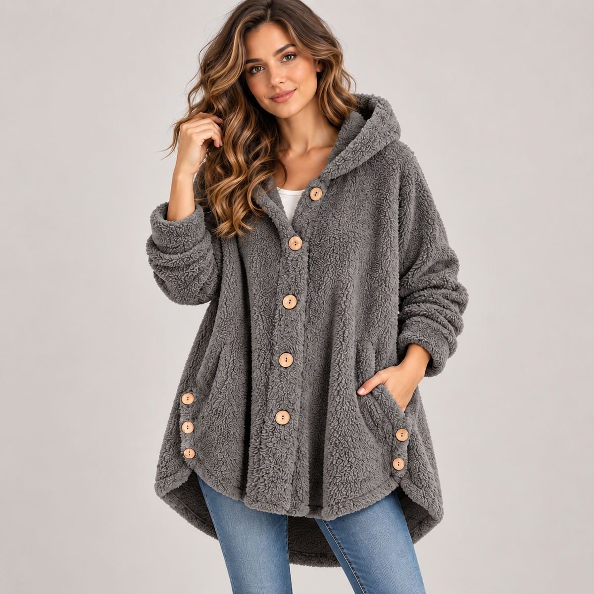 💕Women's Plush Hooded Jacket – Soft, Cozy & Comfortable!✨