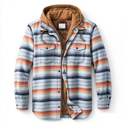 Men’s Quilted Flannel Hooded Shirt Jacket