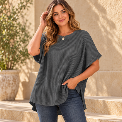 💕Women's Oversized Cotton Knit Top – Flattering Loose Fit🍂