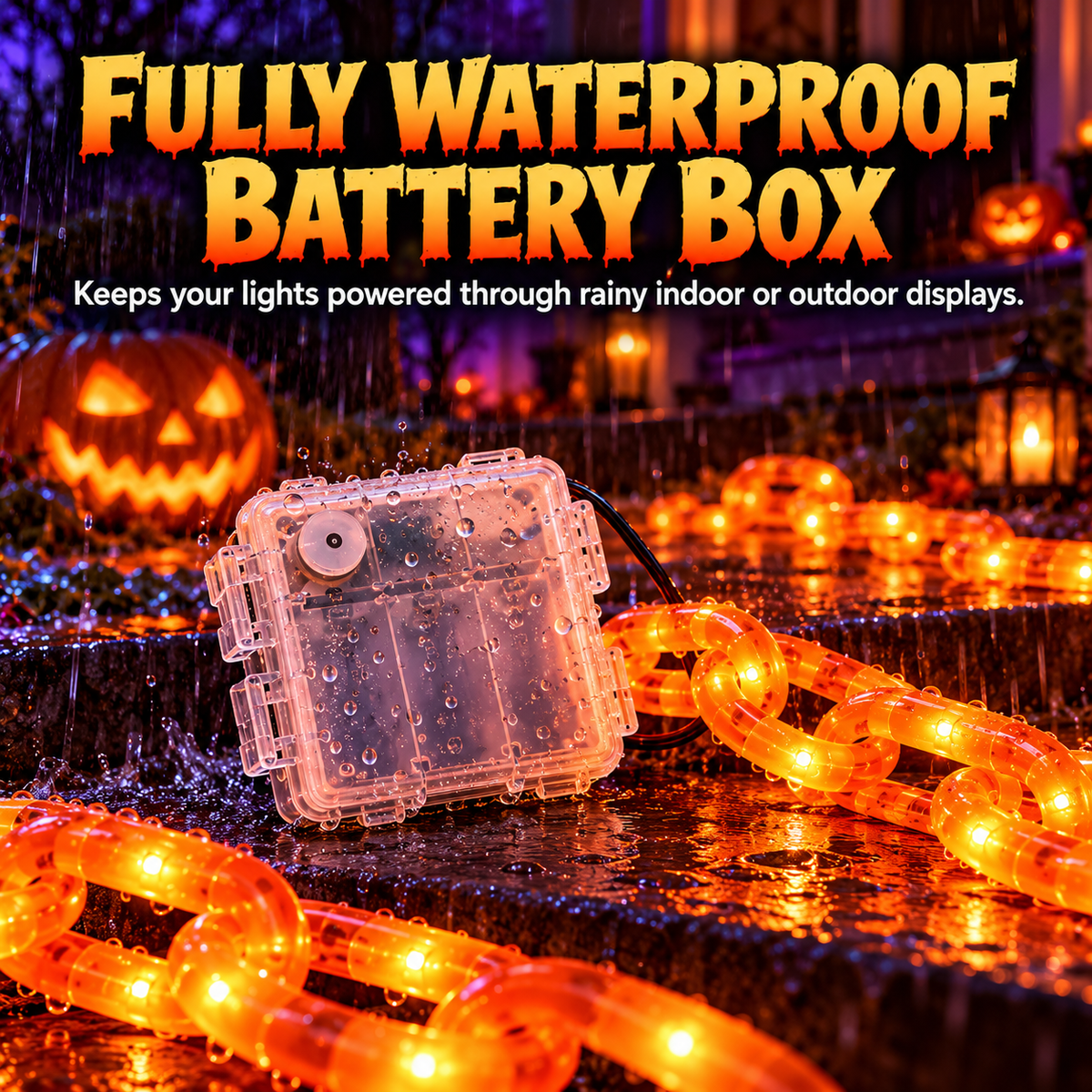🎃10FT Halloween LED Chain Lights – 160 Orange & Purple LEDs for Spooky Decorations👻