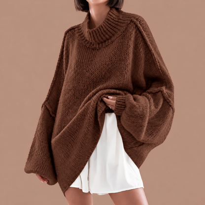 🍂 Oversized Batwing Sleeve Knit Sweater – Effortless Fall Style! 💕