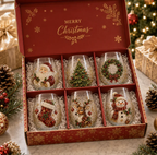 🎄✨ 3D Christmas Glass Art Cup | Luxury Raised Holiday Glassware for Drinks, Decor & Christmas Gifts 🎁